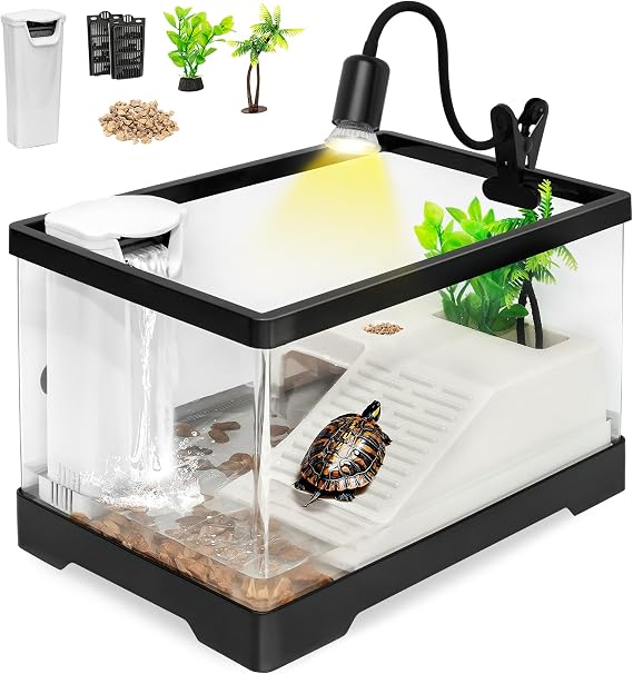 Medium Turtle Tank Kit,All in One Red Eared Slider Starter Aquarium
