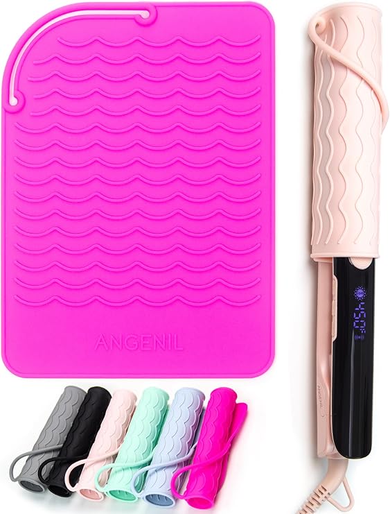 ANGENIL Heat-Resistant Silicone Mat for Hair Irons, 9 x 6.5 inch, Protecting Your Counter Safely