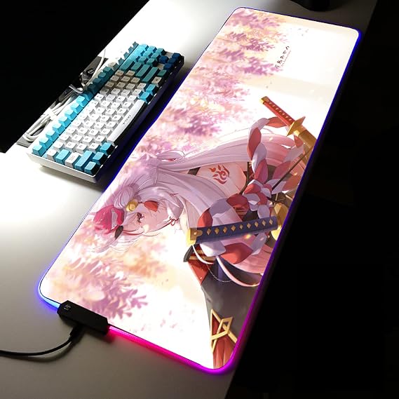 Gaming Mouse Pad Holo Live Hundreds Rgb Gaming Mouse Pad Large Size XXL Keyboard Mat Led Gaming Accessories Mouse Pad,900X400X4Mm