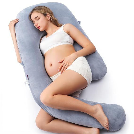 Momcozy Pregnancy Pillow for Sleeping - Dreamlign U Pro Maternity Pillow