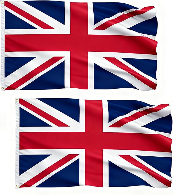 2PCS England Flag, British Flag, Large 5x3 FT Union Jack Flags for Sports Events and National Celebrations, Classic Union Jack Flag Decorations for Indoor and Outdoor Display