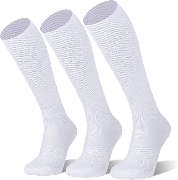 FITRELL 2/3 Pack Baseball Soccer Softball Socks for Kids Youth Men & Women Over-the-Calf Knee High Socks (Multiple Colors)