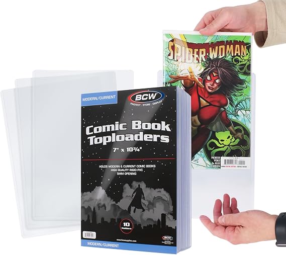 BCW Current Comic Book Topload Holders, Rigid PVC Display Cases, 10 Count