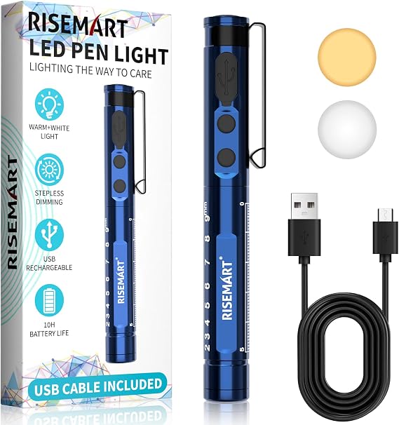 RISEMART Rechargeable Pen Light for Nurses LED Medical PenLight