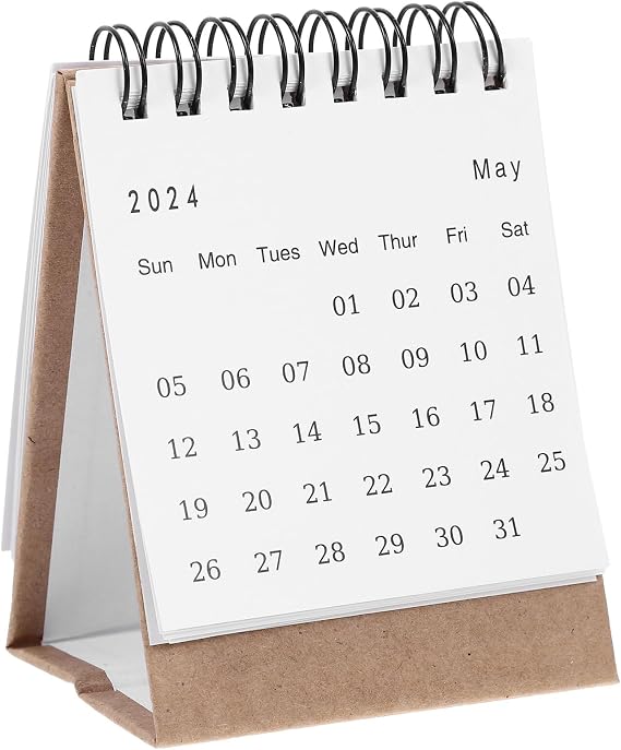 Mini Desk Calendar Small Standing Flip Calendar with Sturdy Base Compact Desktop Ornament for Home Office Table Organizer