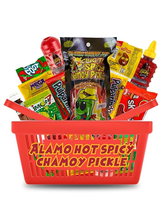 Alamo Hot Spicy Chamoy Pickle Kit - Mexican Candy Mix make the Famous TikTok Trend - Includes Original Alamo Spicy Dill Pickle, Baby Lucas, Lucas Gusano, Skwinkles Salsaghetti by LookOn
