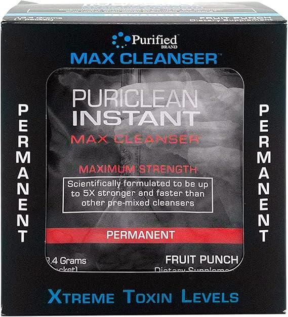 Wellgenix Puriclean Instant Max Cleanser - 7 Day Detox, Fruit Punch Flavor Powder, Full Body System Cleanse, Premium Toxin Removal for Liver, Urinary Tract, Kidney, Digestive System, 7 Packets