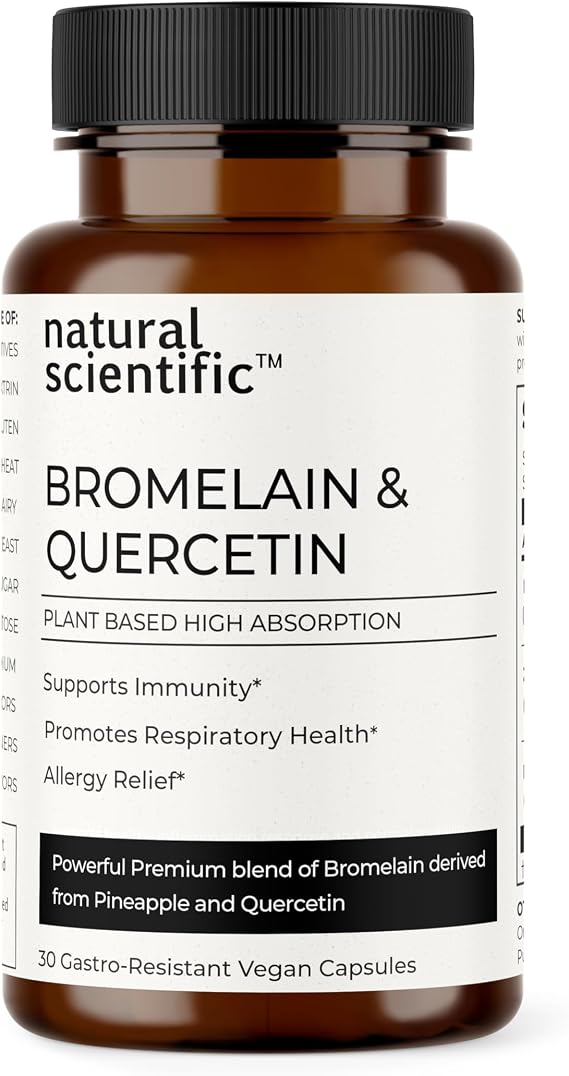 Organic Quercetin with Bromelain - Vegan Supplement - from Organic Pineapple and Sophora Japonica - Non-GMO, Gluten-Free - 30 Capsules - Premium Dietary Supplement