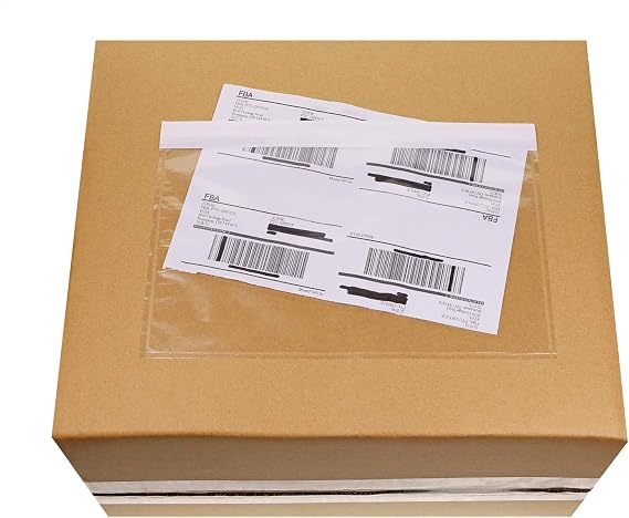 Tupalizy Clear Shipping Mailing Label Envelopes Pouches Top Loading Packing List Adhesives Label Sleeves for Business Invoice Boxes Poly Mailers Bags Packages Storage (9.7x6.6 Inches, 20PCS)