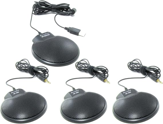 Sound Tech TableTop Conference Microphone Kit ,4 Microphones daisy chain, CM-1000USB CM-1000