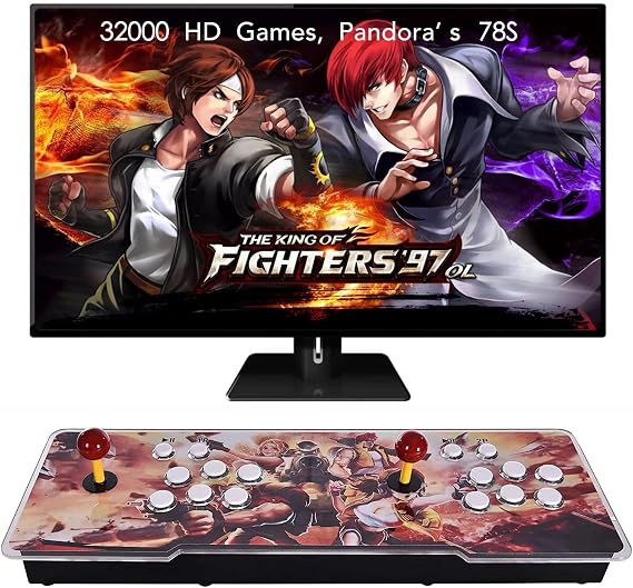 FVBADE 78S Pandora Box Arcade Game Console for PC & Projector & TV ,3D Games 1-4 Players Double Joystick Favorite List Game Category Save/Search/Hide/Pause/Delete