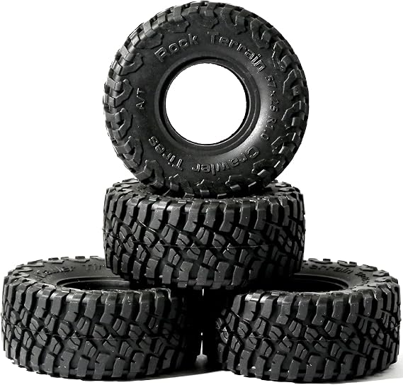4Pcs 1.0 Inch Beadlock Wheel Tire Set for Traxxas TRX4M 1/18