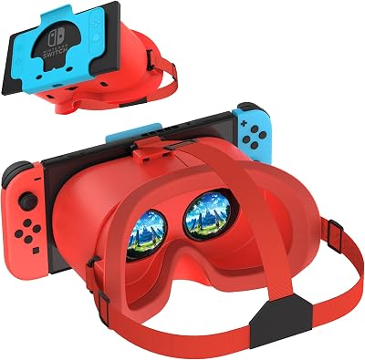 VR Headset for Nintendo Switch & OLED Model Upgraded, Virtual Reality VR Glasses with Adjustable HD Lenses Comfortable Head Strap, 3D Goggles for Nintendo Switch OLED VR Games Cool Stuff for Kids Boys