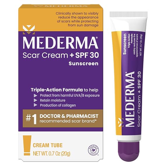 Mederma Scar Cream Plus SPF 30, Triple-Action Scar Treatment, 20g