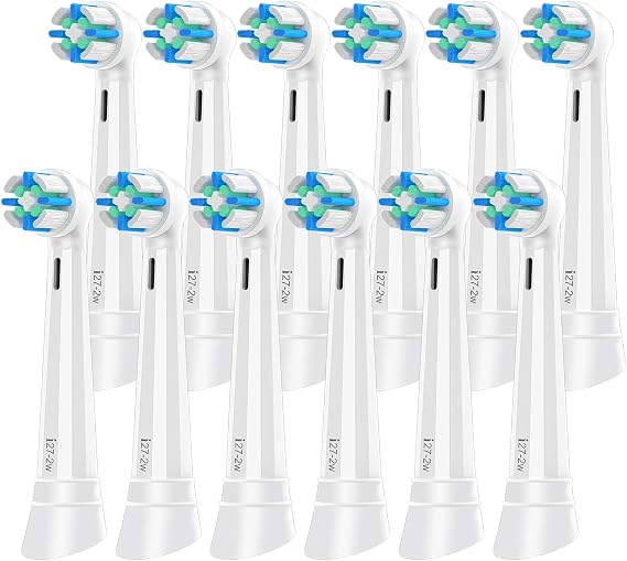 12 Pack Smart Cleaning IO Replacement Heads Compatible with Oral B iO 2 3 4 5 6 7 8 9 10 Series Electric Toothbrush, Brush Heads Compatible with Oral B iO Electric Handles, White