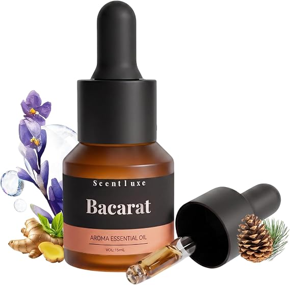 Hotel Diffuser Oil Inspired Baccarat Scent- Essential Oil Blend for Home Cold-Air, Ultrasonic & Waterless Diffusers 15mL Fragrance Oil with Luxury 5-Star Hotel Aromatherapy