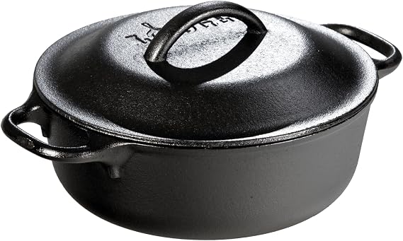 Lodge Cast Iron Dutch Oven with Loop Handle, Oven-Safe, 2 Quart