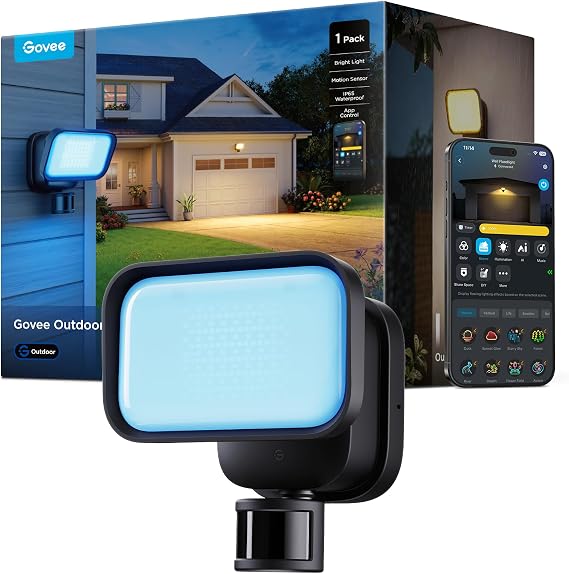 Govee Outdoor Wall Flood Light, 3000LM RGBWW 6500K, IP65 PIR Motion Sensor