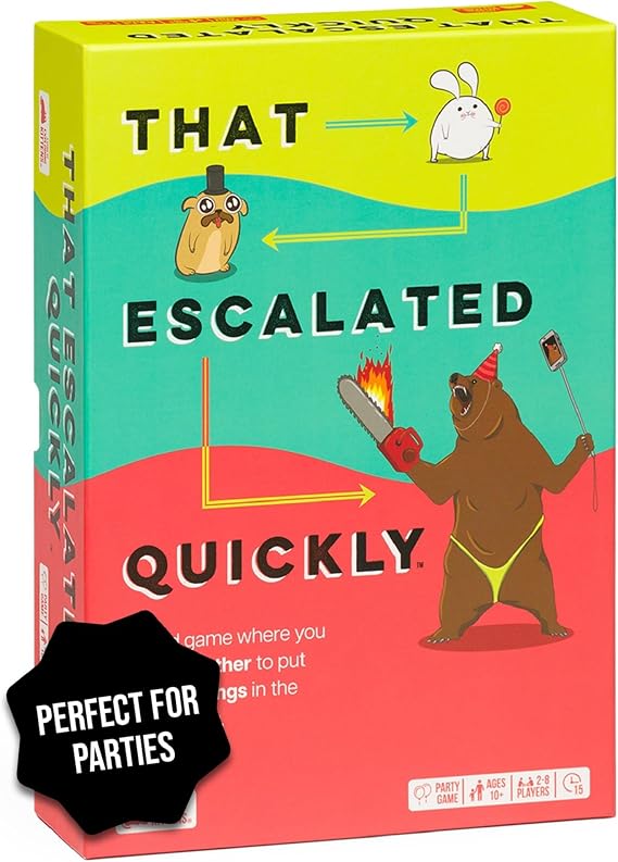 That Escalated Quickly by Exploding Kittens, 2-8 Players - Ages 10+ 15 Minutes to Play - Hilarious Cooperative Card Game for Family Game Night, Party, Adult and Teen