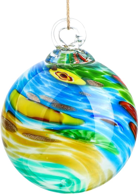QFkris 4 Inch Blown Glass Christmas Ornaments Ball for Christmas Tree