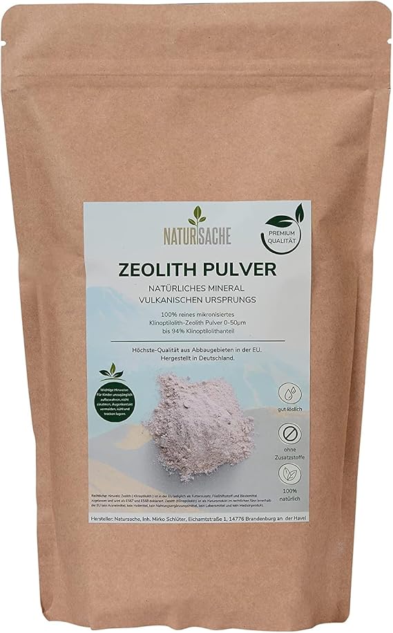 Natursache Zeolite Clinoptilolite Powder - 1kg Ultra Fine (0-50µm) - Premium Natural Zeolite for Filtering Soil Improvement & Pet Care