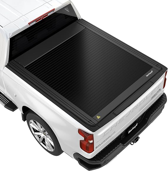 Bestwyll Retractable Hard Tonneau Cover Fits 20142026 Chevy Silverado 1500 & GMC Sierra 1500 Short Bed 5.8 Ft (69.3) | Spring-Loaded | Dual T-Slot | Not Compatible with Sierra EV | BY44 |