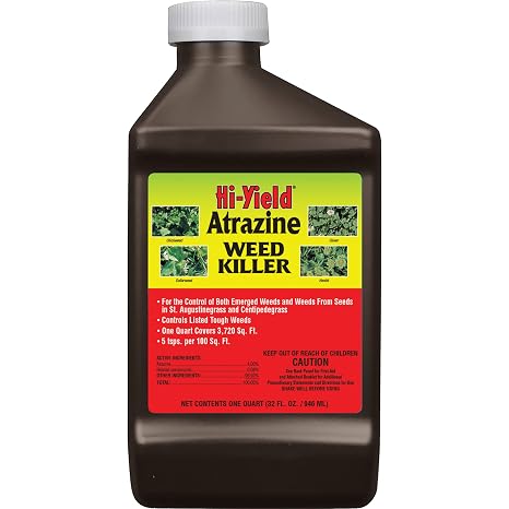 Hi-Yield (33430) Atrazine Weed Killer, 32 oz | Atrazine selective herbicide - Controls broadleaf & grass weeds in St. Augustine & centipede lawns - Southern homeowners