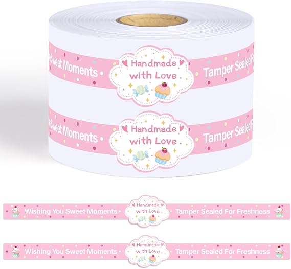360Pcs Handmade Food Tamper Evident Seals Stickers 0.47 X 8.66in