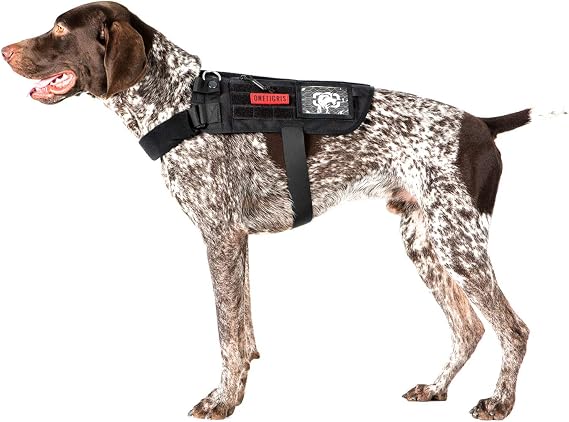 OneTigris Service Dog Harness No-Pull Dog Harness Adjustable Comfort Pet Dog Vest Harness for Outdoor Walking Medium Black