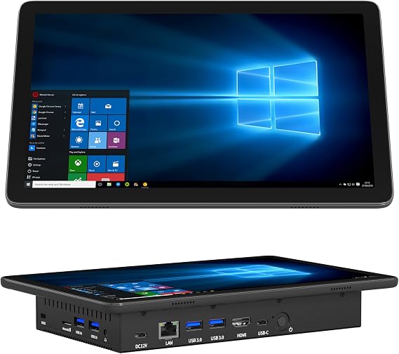 Mini PC Computer Mini Desktop PC Win 11 N5095, Mini-pc with Touchscreen 11.6 Inch, 8GB RAM, 128GB eMMC, Dual 4K Screen Display HDMI2.0 & Type-C3.1, Dual RS232, WiFi5, BT5.0, LAN RJ-45
