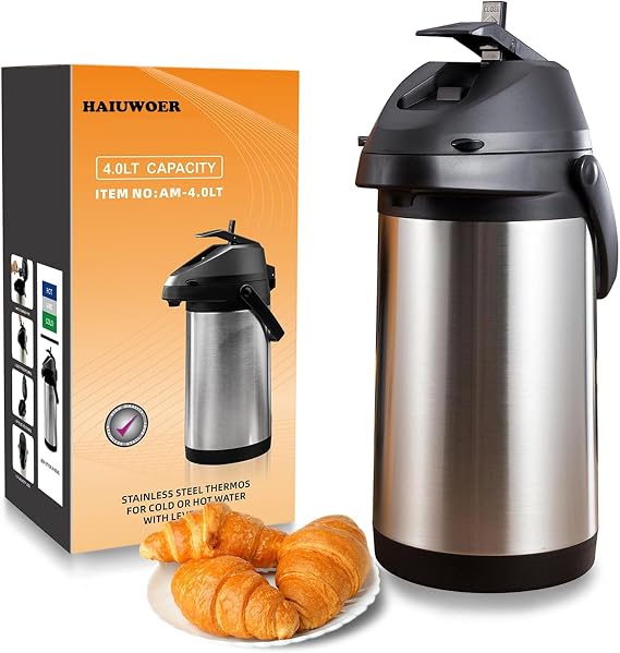 135oz/4L Airpot Coffee Carafe Thermal Dispenser with Pump Keeping Hot/Cold
