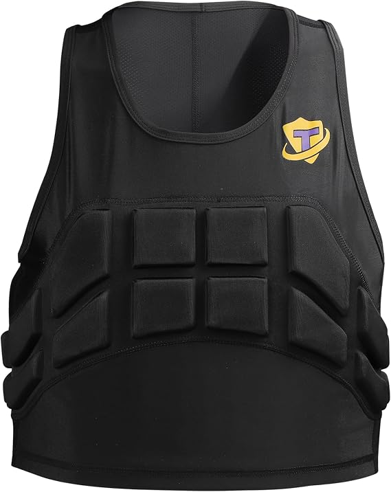 Women's Impact Chest Rib Protector Padded Compression Vest for Youth Soccer Basketball Football Rugby Softball