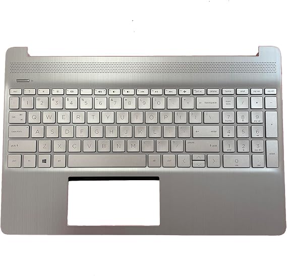 Replacement for HP 15-DY 15-EF 15s-eq 15s-fq 15T-DY100 15Z-EF100 17-CA1022CY 14-dh1000 15 inch Laptop Upper Top Cover Case Palmrest Not-Backlit Keyboard Assembly Part L63578-001 Sliver