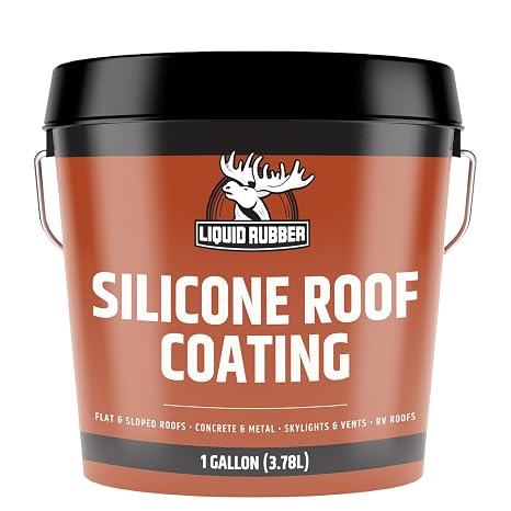 Liquid Rubber Silicone Roof Coating UV-Reflective Coating, White, 1 Gallon
