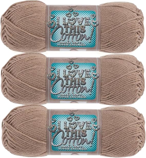 Hobby Lobby I Love This Cotton Yarn, 63 Khaki, Set of 3