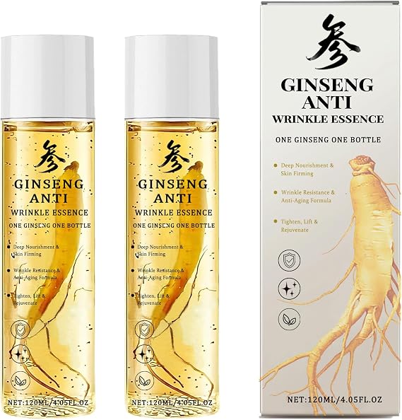Ginseng Essence Anti Wrinkle Essence, Ginseng Anti-Wrinkle Original Serum Oil, Anti-Aging Hydrating Essence Wate, Ginseng Toner for Firming & Smoothing Skin (1)