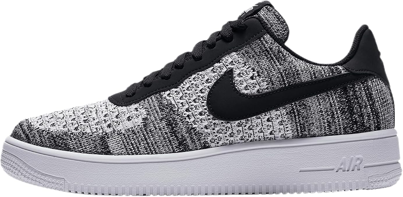 Nike Air Force 1 Flyknit 2.0 Shoes - Men's Shoes (AV3042-001, Black/Black/White/Pure Platinum) Size 6.5
