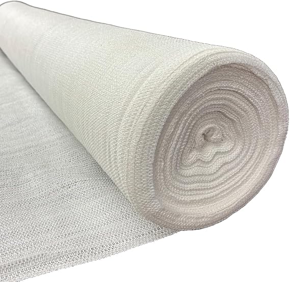 Farm Plastic Supply - White Shade Cloth - 50% - Mesh Fabric for Fence Privacy Screen, Garden Shade, Mesh Fence Screening, Shade Cloth Rolls, Wind Screen, White Shade Cloth (6' x 10')