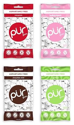 Pur Gum Variety Pack - Cool Mint, Chocolate Mint, Cinnamon and Bubblegum - 55 Pieces each