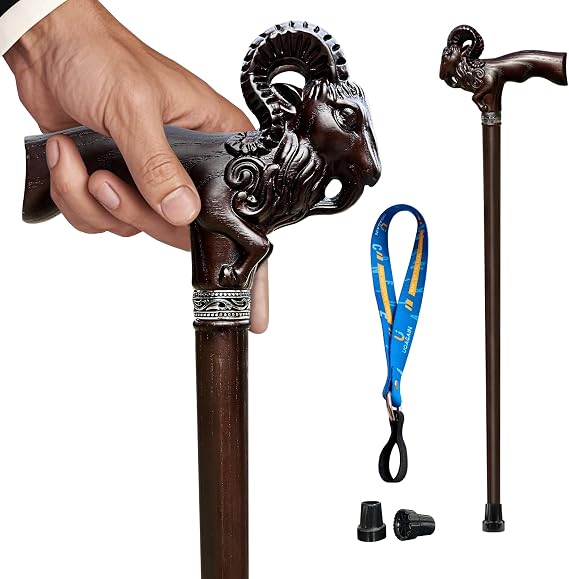 Hand Carved Walking Stick Wood Ultralight 0.8lb Load Capacity up to 450lbs Walking Stick Men Women High Quality Solid Wood Walking Sticks for Seniors with 3 Ends for City Trekking Daily Use