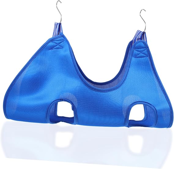 Breathable Cat Hammock Grooming Bed with Four Holes Polyester Blue