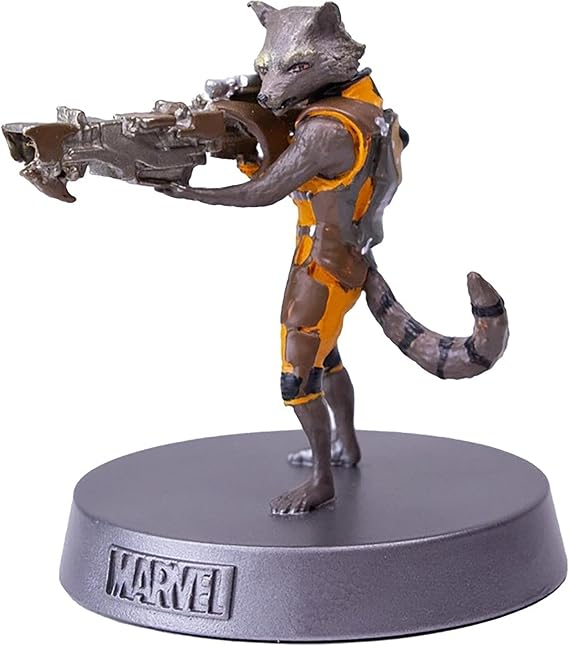 Hero Collector Eaglemoss Marvel Heavyweights 1:18 Metal Statue | Rocket Racoon, Yellow