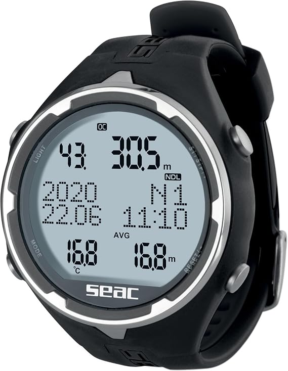 Seac Action Dive Computer - Scuba & Freediving Mode, Dive Logbook, Planner, Safety Alarms