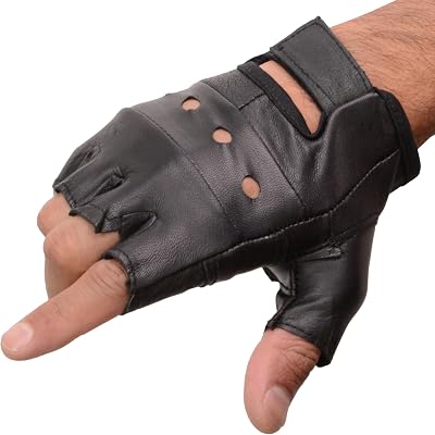Interstate Leather Mens Basic Fingerless Gloves