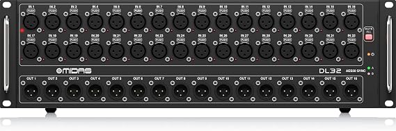 Midas DL32 32 Input, 16 Output Stage Box with 32 Midas Microphone Preamplifiers, ULTRANET and ADAT Interfaces