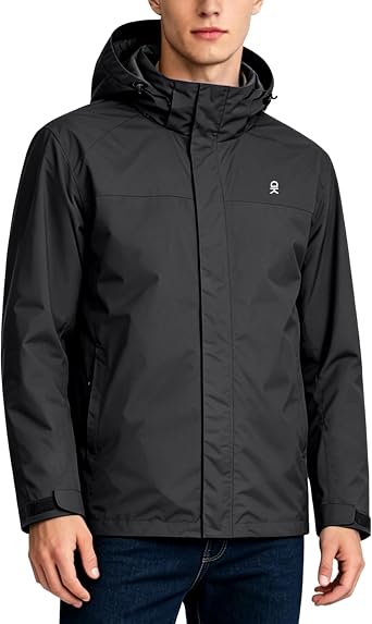 Little Donkey Andy Men's Waterproof Rain Jacket Outdoor Lightweight Rain Shell Coat for Hiking,Golf,Travel