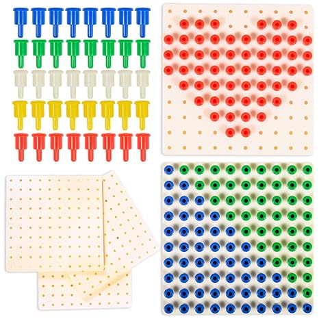 edxeducation Pegs and Peg Board Set, 1,000 Pegs and 5 Boards