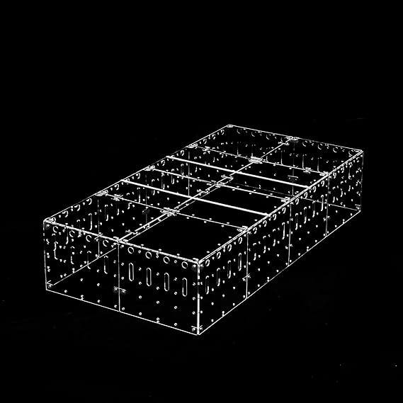 GuineaLoftTM Acrylic Cage Lid (3mm) - 4x2ft Large Clear Lid | Crystal Clear Views from Top, Easy to Open and Close, Easy to Remove, Supporting Beams & Brackets Included