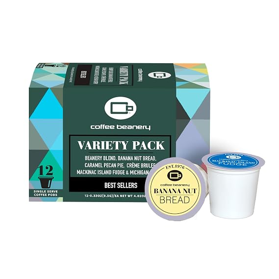 CB Variety Pack Coffee Pods by Coffee Beanery | 12ct Medium Roast Arbica Coffee