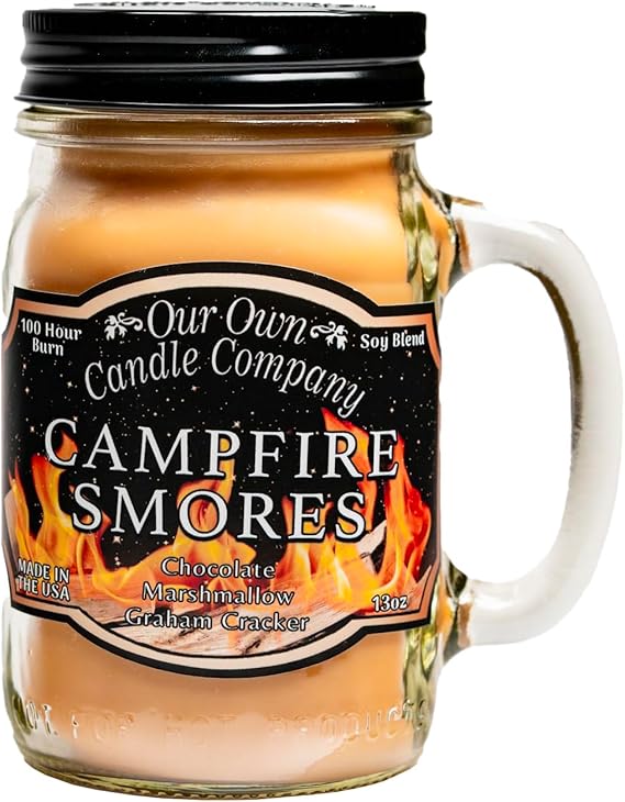 Campfire S'Mores Candle, Our Own Candle Company, Soy Blend, 13 oz Jar